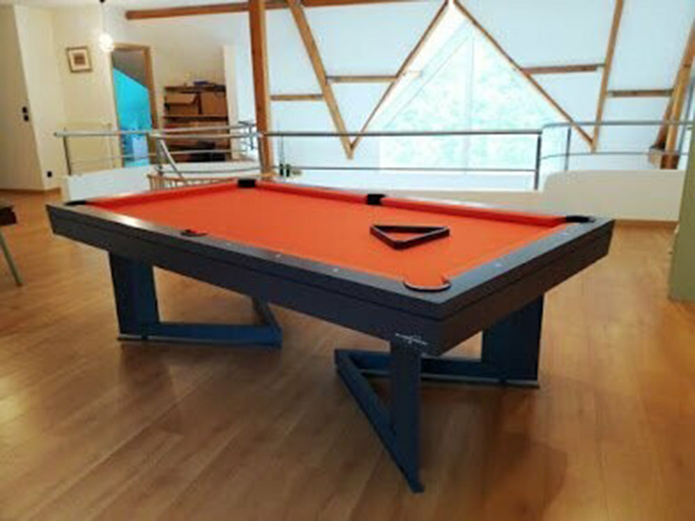 Luxury Breaker Pool Table black finish with red cloth
