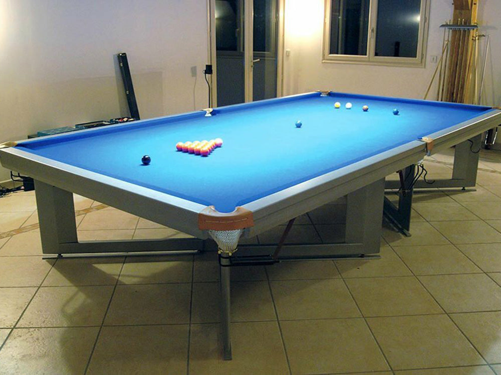 Luxury Breaker Pool Table grey finish with blue cloth