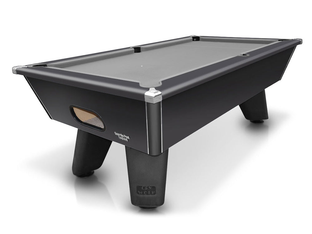 Black outdoor pool table, built in the UK pool table