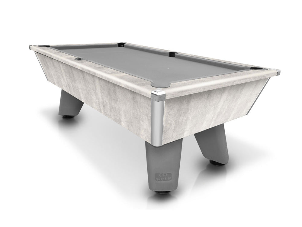Urban Grey Outdoor Pool Table chrome detail