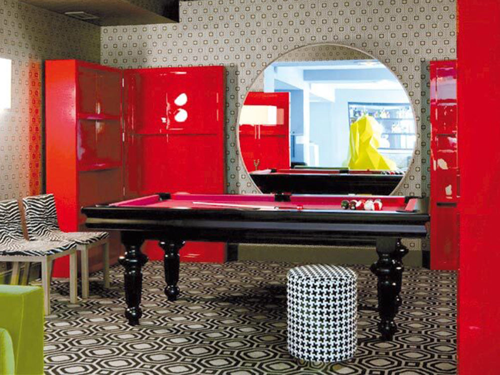 Classic Jubilee 7ft Pool table in black with red cloth