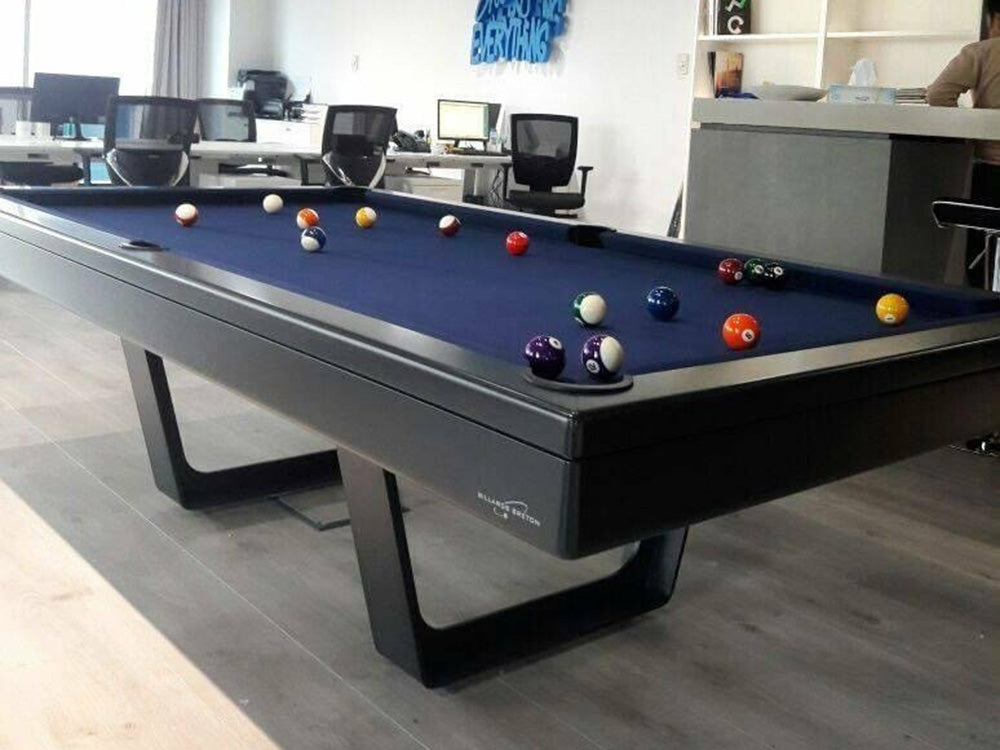 Air Luxury 7ft Pool Table, black finish, blue cloth and black legs