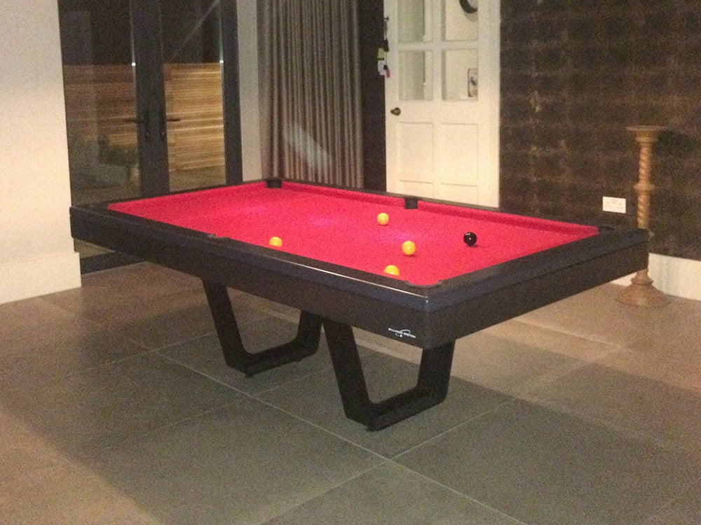 Air Luxury 7ft Pool Table, black finish, red cloth and black legs