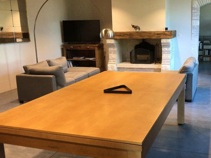 Luxury Nero Pool Table - natural beech finish for legs and top rail..