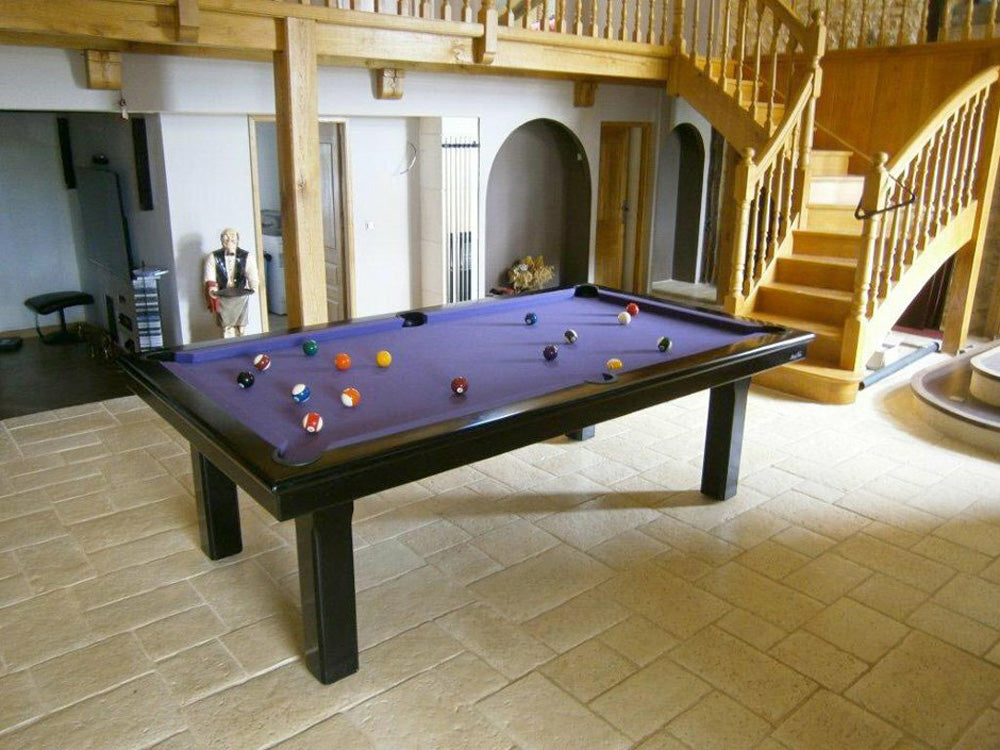 Orion 7ft pool table, in black wood finish with blue cloth