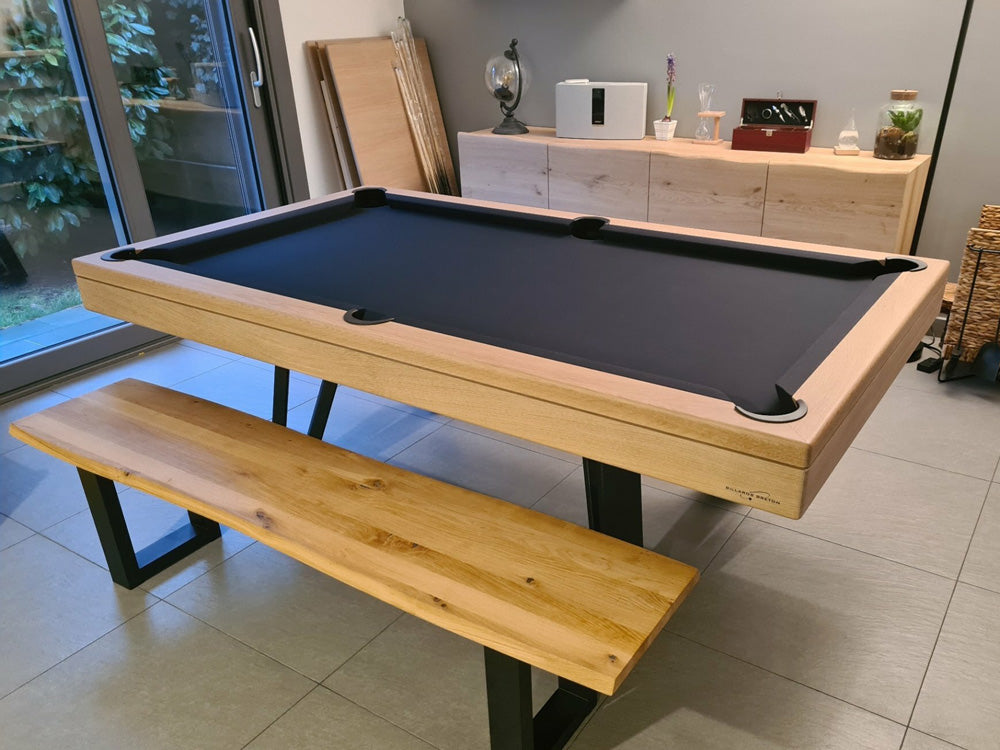 Stunning Ozzie natural wood Pool Table with jet black cloth