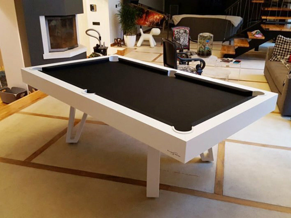Ozzie White Pool Table with stunning black cloth