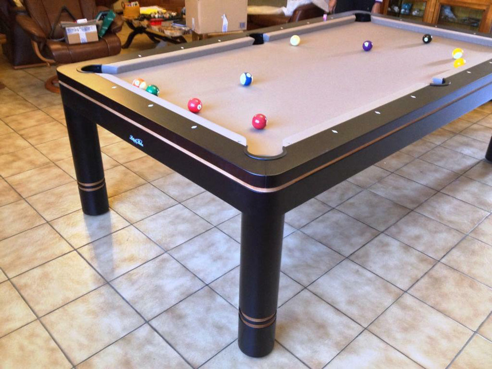 Luxury Verve Pool Table, light grey cloth and cream trim.