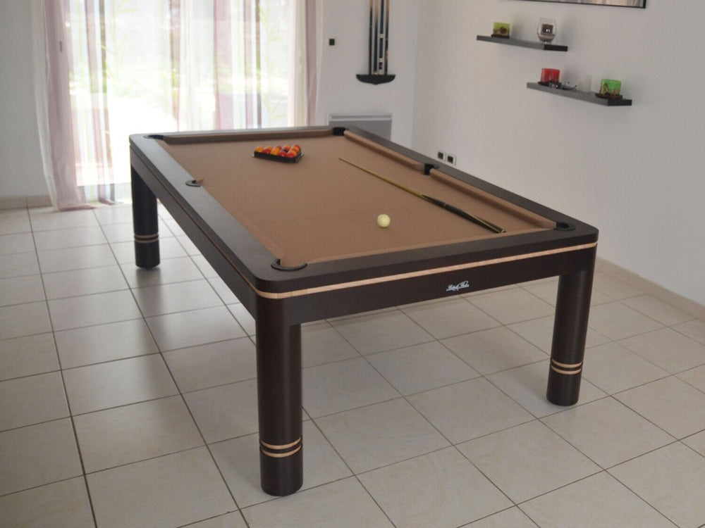 Luxury Verve Pool Table. dark beige cloth and cream trim.