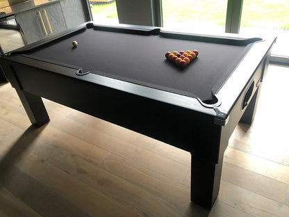 Overhead view of a Matt Black Square Leg Pool Table.