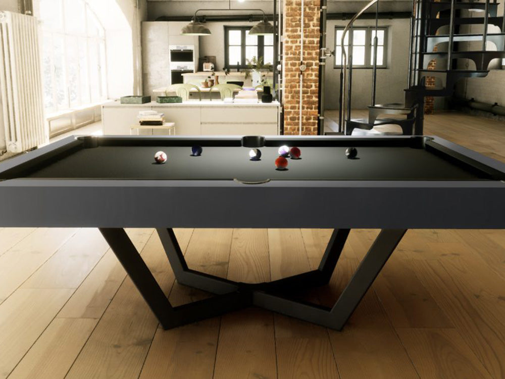 Stunning Luxury Prism pool table, black pool table. Black cloth.