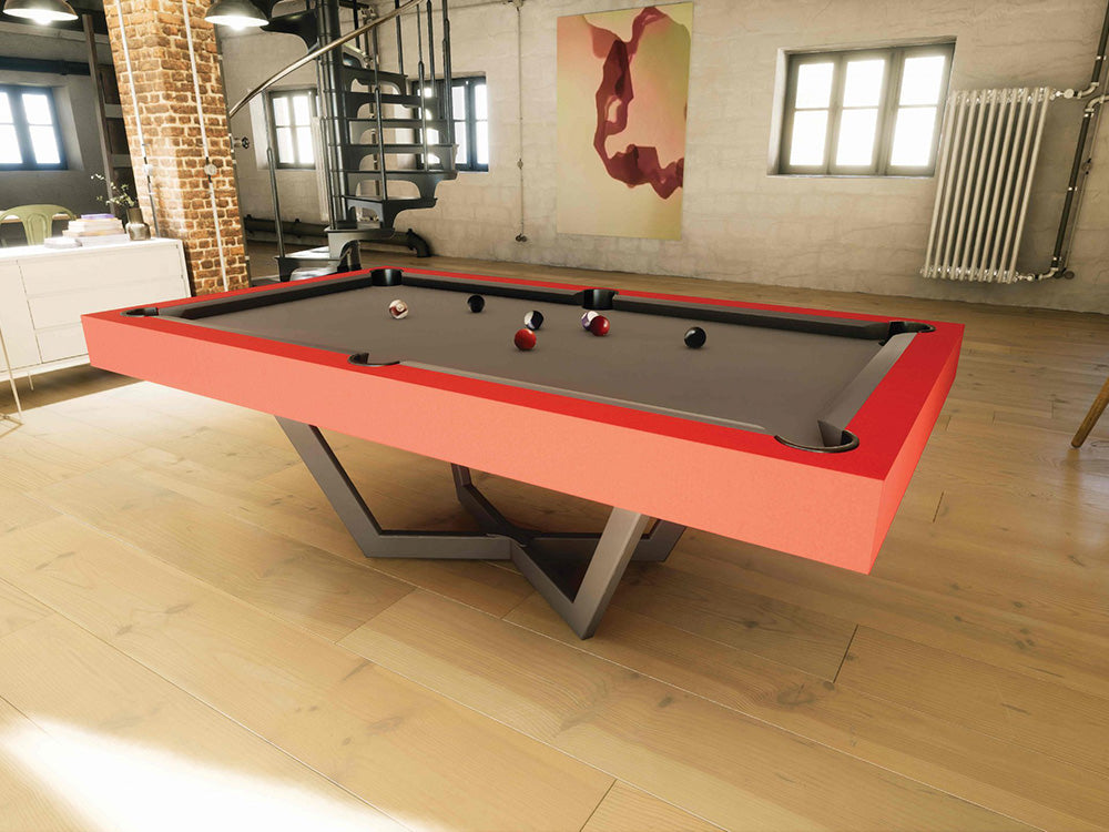 Luxury Prism pool table, red pool table