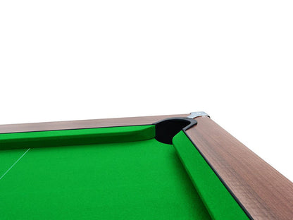 Dark Walnut 7ft Pool Table corner pocket section