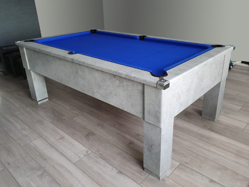 Urban grey square leg 7ft pool table uk. Blue cloth and chrome detail
