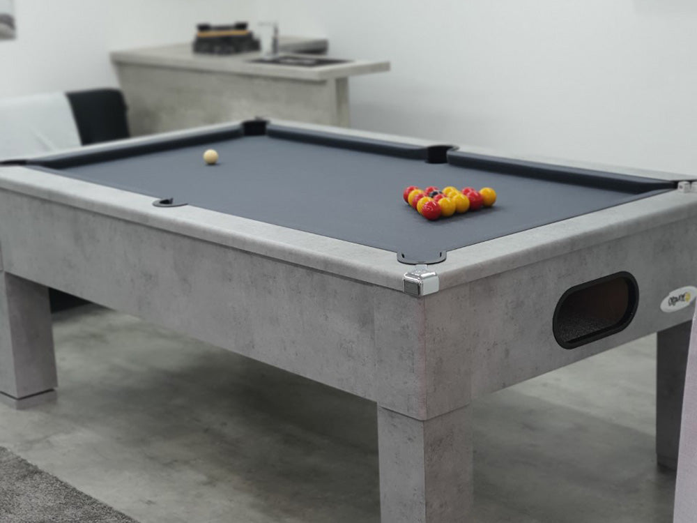 Urban grey square leg pool table with grey cloth
