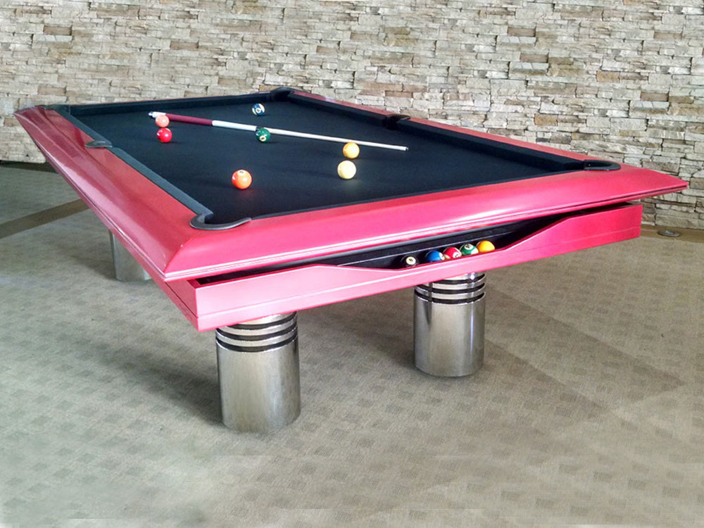 Dtangos luxury pool table, red pool table, custom pool table