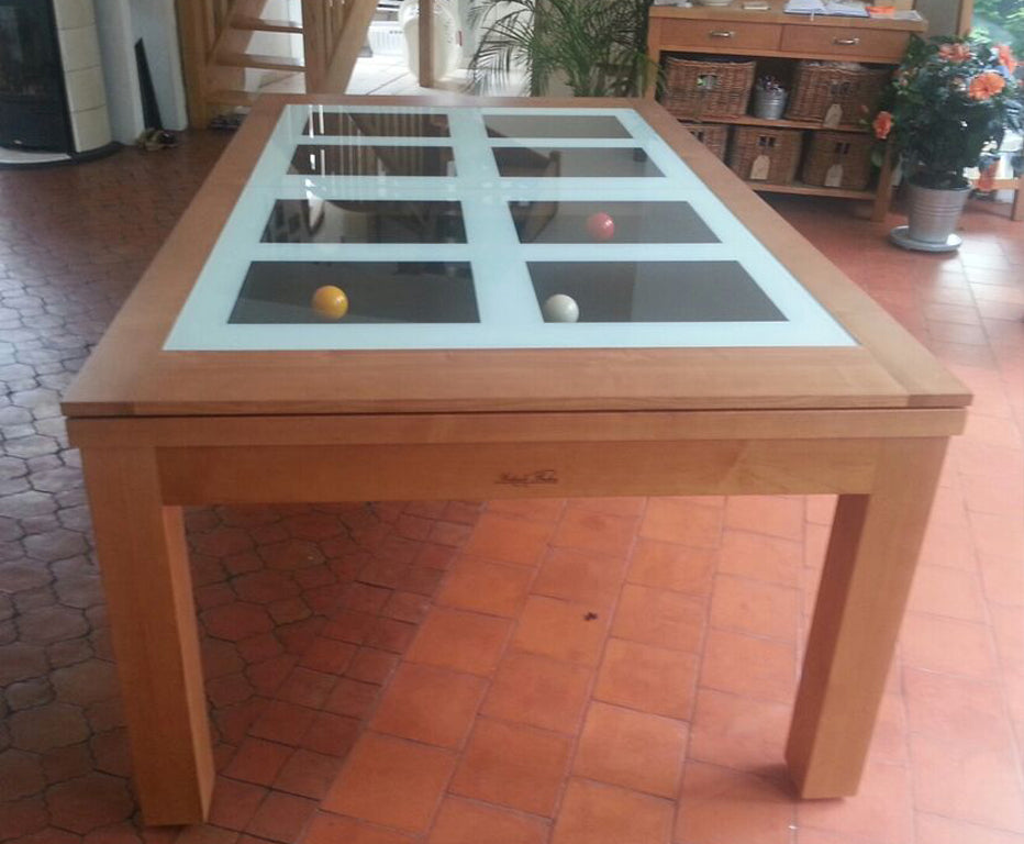 Luxury Nero Pool Table Diner with Glass Cover