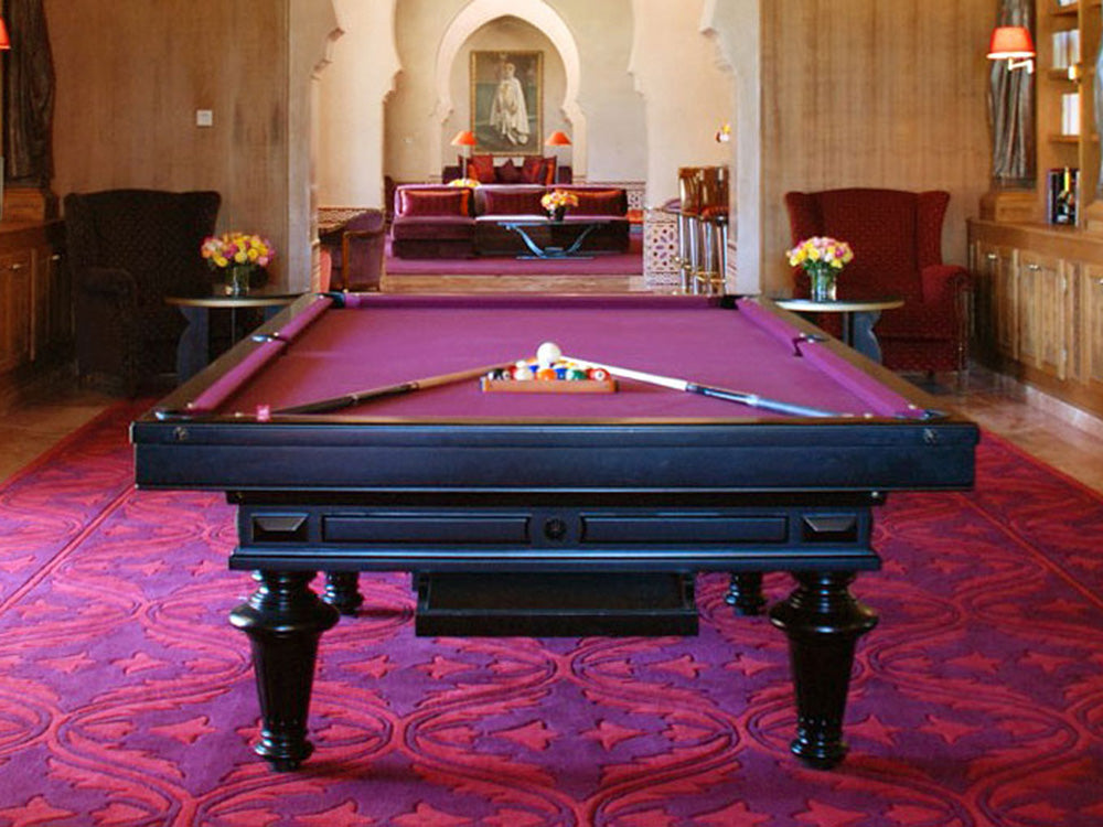 Beautiful Prestige Pool Table in black with rich purple cloth